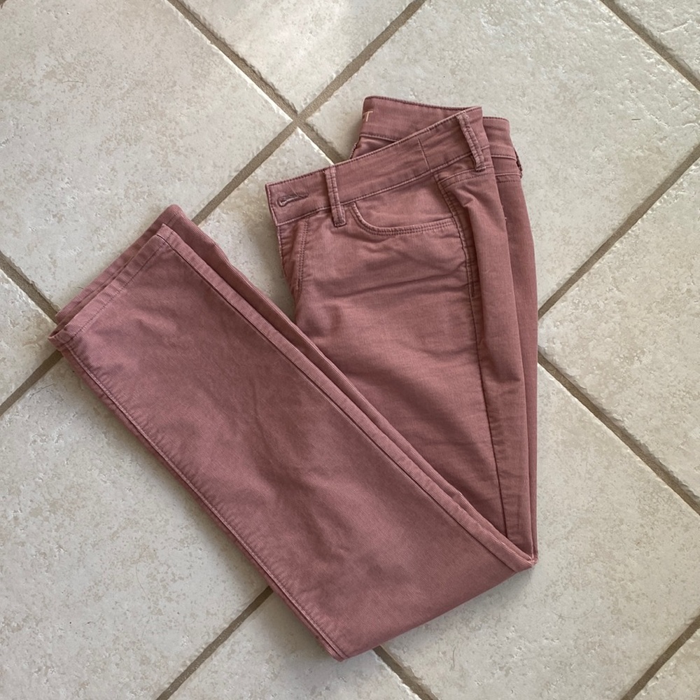 LOFT straight-leg mauve pink corduroy pants